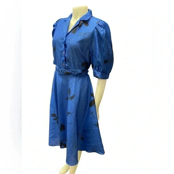 Vintage 1950’s  June Cleaver Blue Dress - Picture 1 of 9